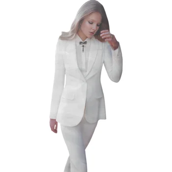 Костюм, 2 предмета, женские белые свадебные брюки для невесты, женские свадебные брюки с высокой улицей, широкие свадебные брюки