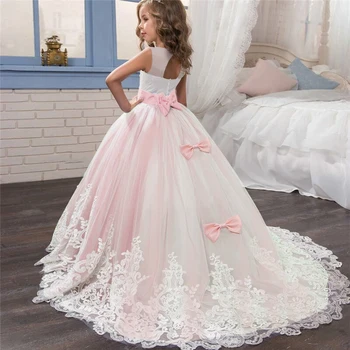 Летнее платье для девочек, Детские платья Подружек Невесты Для девочек, Детское Длинное платье Принцессы, Праздничное Свадебное платье