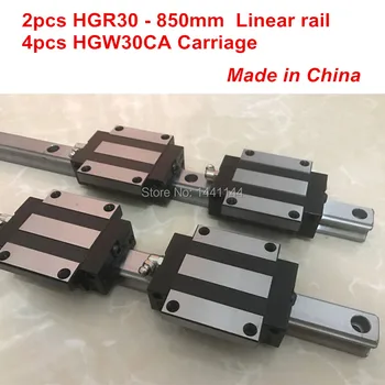 Линейная направляющая HGR30: 2шт HGR30 - 850 мм + 4шт HGW30CA линейные детали для каретки с ЧПУ