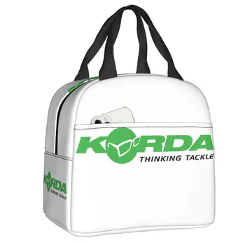 Логотип Korda Fishing, изолированная сумка для ланча для женщин, портативный подарок для рыбака, термоохладитель, коробка для Бенто, Пляжный кемпинг, путешествия