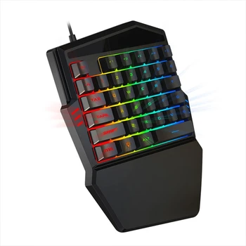 Мини-игровая клавиатура с RGB подсветкой для одной руки с подставкой для запястья для ПК с Windows Прямая доставка