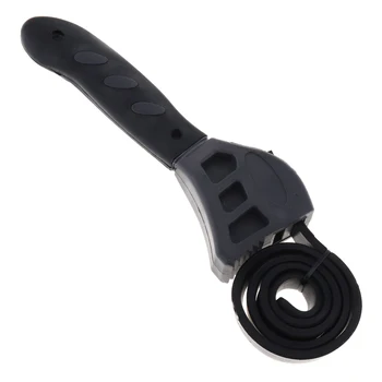 Многофункциональный универсальный ключ 2 в 1 500 мм с регулируемым резиновым ремешком и черной матовой ручкой для ремонта автомобилей