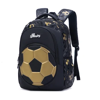 Модный детский рюкзак 2023 года, Золотой футбольный рюкзак, Большой емкости, водонепроницаемый, легкий рюкзак для мальчиков 7-16 лет
