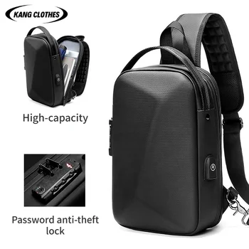 Мужской рюкзак-слинг, сумка через плечо, водонепроницаемая противоугонная USB-зарядка, мужская деловая дорожная сумка, рюкзак