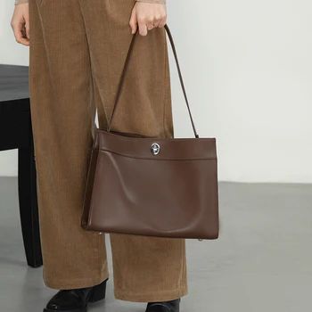 Новая летняя женская сумка через плечо 2023, Модная роскошная брендовая кожаная сумка из воловьей кожи, Винтажное ведро, Женская универсальная сумка через плечо