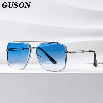 Новые модные солнцезащитные очки для вождения с антибликовым покрытием, женские 2023, Винтажные двухлучевые фирменные Металлические солнцезащитные очки для мужчин UV400 Ocean Gradient