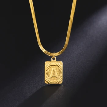 Ожерелье с подвеской в виде начальной буквы A-Z Cazador для женщин, Колье-чокер в виде Алфавитной Змеи, Ожерелье, Ювелирные изделия из нержавеющей стали, подарок на день рождения