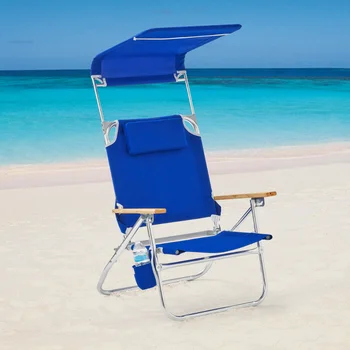 Опоры Для удобного откидывания Рюкзака, пляжный стул с балдахином, синяя Уличная мебель, Переносное кресло