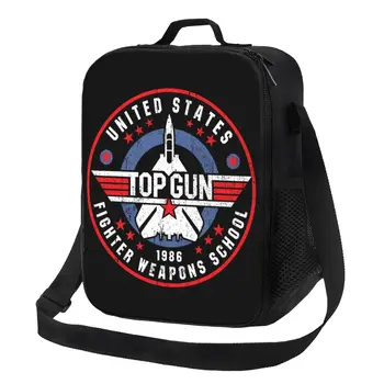Оружие для истребителей США, Школьная Термоизолированная сумка для ланча Top Gun Maverick, Сумка для ланча, Кемпинг, Путешествия, Бенто, Коробка для еды