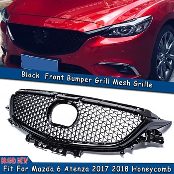Передняя решетка Гоночная Решетка Черный Автомобильный Верхний Бампер для Mazda 6 Atenza 2017.7-2018 Вентиляционная сетка для капота Корпус из АБС-пластика