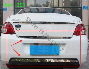 полоса заднего бампера из нержавеющей стали, накладка на заднюю крышку багажника, световая панель багажника, Стайлинг автомобиля для Peugeot 301 2012-2019