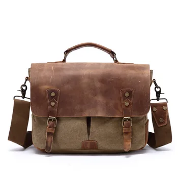 Рабочий портфель из натуральной кожи в винтажном стиле, сумка через плечо, Сумки большой вместимости, 2022 Американский Ноутбук Для Мужчин, Мужской