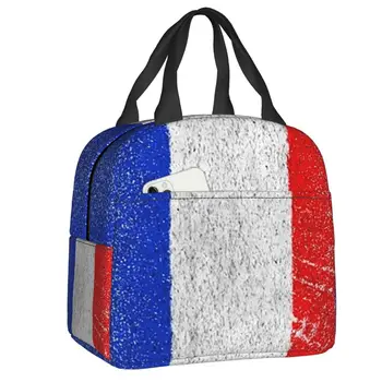 Ретро Французский флаг, Термоизолированная сумка для ланча, Женская Национальная гордость Франции, сумка для ланча на открытом воздухе, Походная коробка для еды