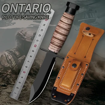 Ручка из воловьей кожи, тактический нож для выживания в полевых условиях, охотничий нож для выживания на открытом воздухе, нож для самообороны