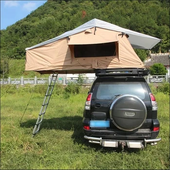 Складная палатка для 2-3 человек, Кемпинг, Мягкая оболочка, Автомобильная палатка на крыше с боковым окном из ткани ПВХ