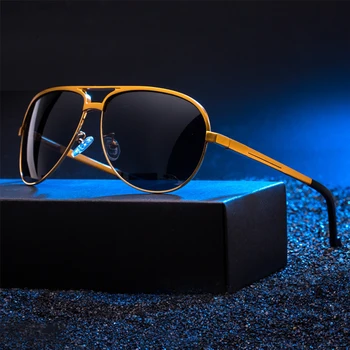 Солнцезащитные очки для мужчин TOMYE 8548 в классической алюминиево-магниевой оправе, поляризованные повседневные очки для занятий спортом на открытом воздухе, повседневные очки пилота