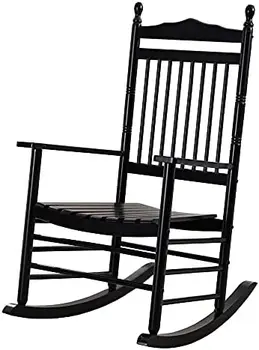 Стул уличная мебель удобное кресло-качалка для взрослых крыльцо газон комната крытый деревянный черный