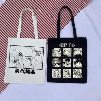 Сумка через плечо Harajuku Tokyo Avenger, холщовая сумка, сумка для покупок в Харадзюку, Модные повседневные летние сумки через плечо, сумка для покупок
