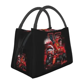 Фан-арт Leclerc Charles Изолированные сумки для ланча для женщин Formula One Racer, сменный термоохладитель, ланч-бокс для еды, Больница, офис