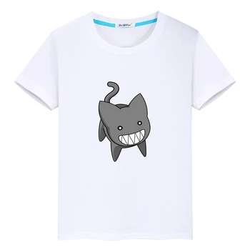 Футболка Azumanga Daioh Ayumu Kasuga, детская футболка с рисунком серого кота из мультфильма, Футболки из 100% хлопка с коротким рукавом для мальчиков и девочек