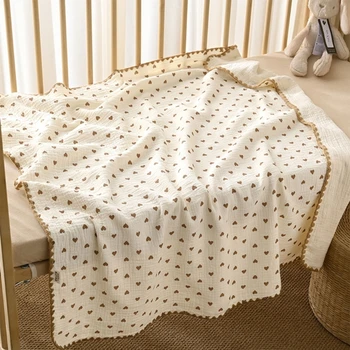 Хлопковое детское муслиновое пеленальное одеяло, Мягкое Дышащее Удобное Детское Одеяло для новорожденных мальчиков и девочек