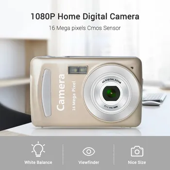Цифровая видеокамера 1080P Домашняя цифровая камера Видеокамера 16-мегапиксельная цифровая зеркальная камера 4-кратный цифровой зум с 2,4-дюймовым ЖК-экраном Лучший