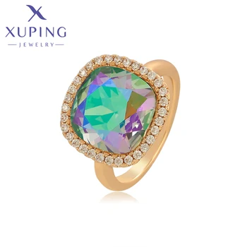 Ювелирные изделия Xuping квадратной формы, модные популярные роскошные кольца с кристаллами квадратной формы, подарок для женщин на вечеринку 000000345
